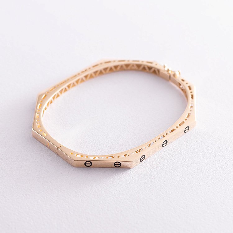 Жорсткий браслет в жовтому золоті "Love" б04530 від ювелірного магазину Онікс