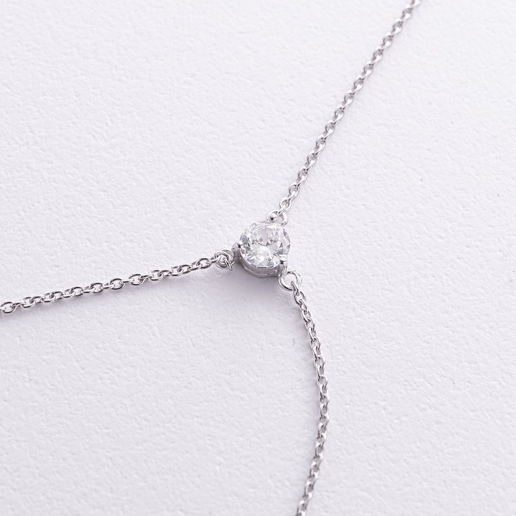 Серебряное колье с фианитами 181096 от ювелирного магазина Оникс - 6