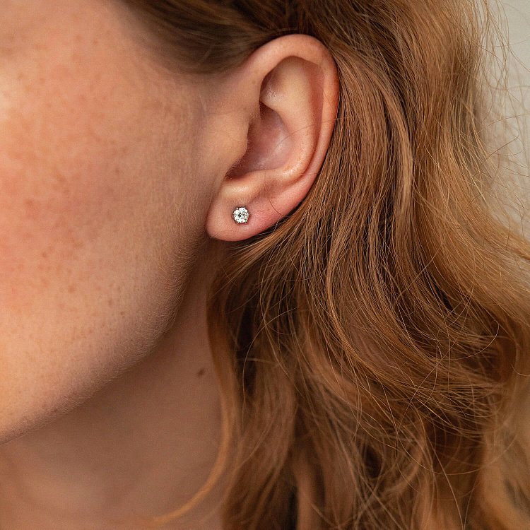 Золоті сережки - пусети з діамантами сб0436ca від ювелірного магазину Онікс - 3