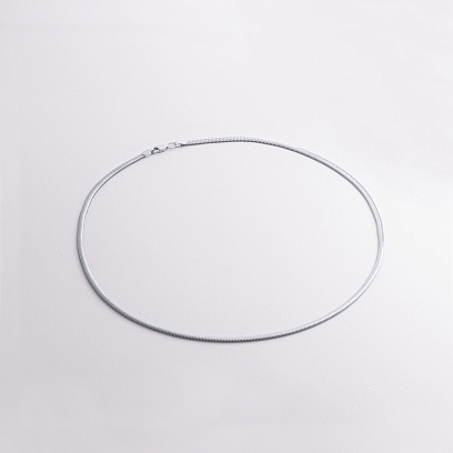 Колье "Gisele" в белом золоте (снейк - 3 мм) ц00327-3 №6