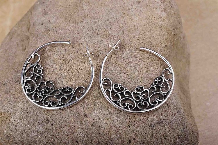 Сережки "Кільця" 12497 - 1 Сережки "Кільця" 12497 від ювелірного магазину Онікс - 1
