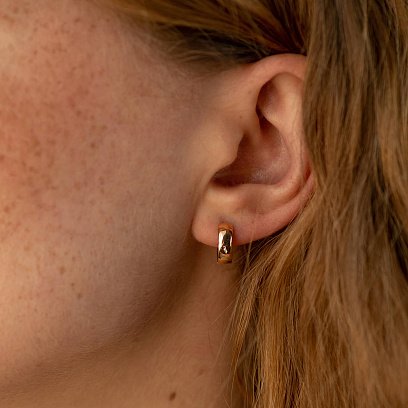 Серьги - кольца в красном золоте с08435 №7