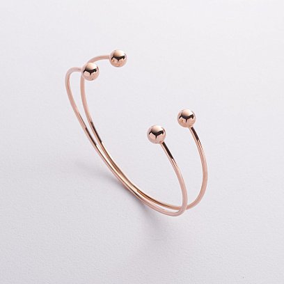 Жесткий браслет "Шарики" (красное золото) б05566