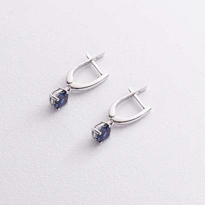 Срібні сережки з сапфірами 2541/1p-HSPH №2