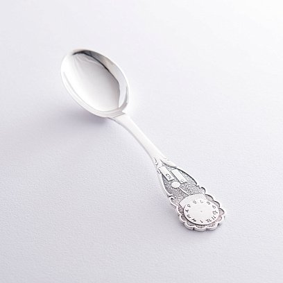 Серебряная ложка с часами 24012