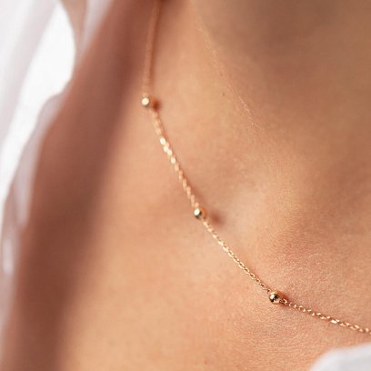 Колье "Шарики" в красном золоте кол02223 №6