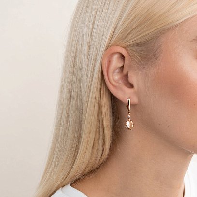 Золотые серьги "Цветочки" с06108 №2