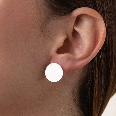 Срібні сережки "Дзеркальні" 122931 №3