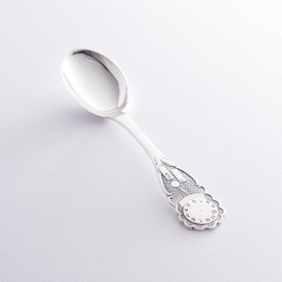 Серебряная ложка с часами 24012