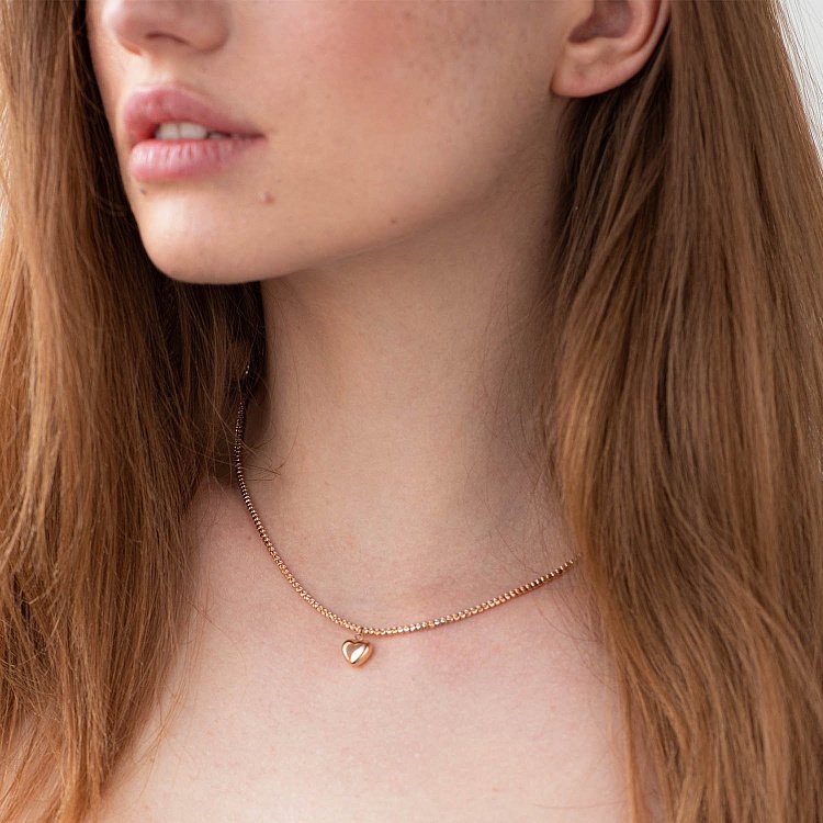 Золотое колье "Сердечко" кол01143 от ювелирного магазина Оникс - 1