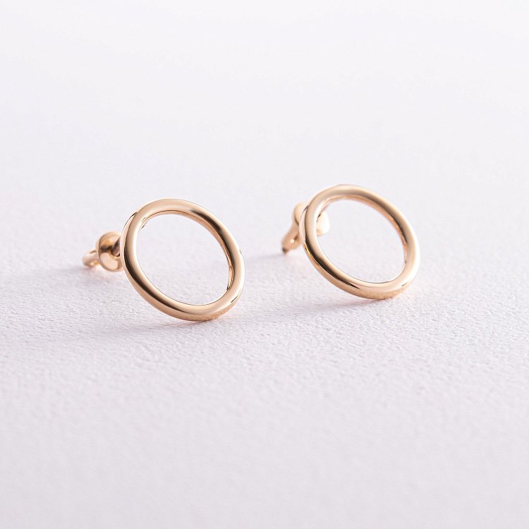 Золоті сережки "Кругообіг" (1.25 см) с06694 від ювелірного магазину Онікс - 6