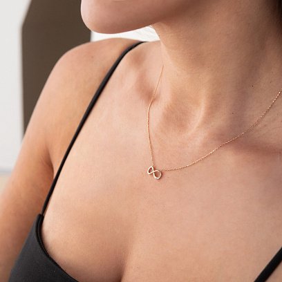 Золоте кольє "Нескінченність" з фіанітом кол01997 №2