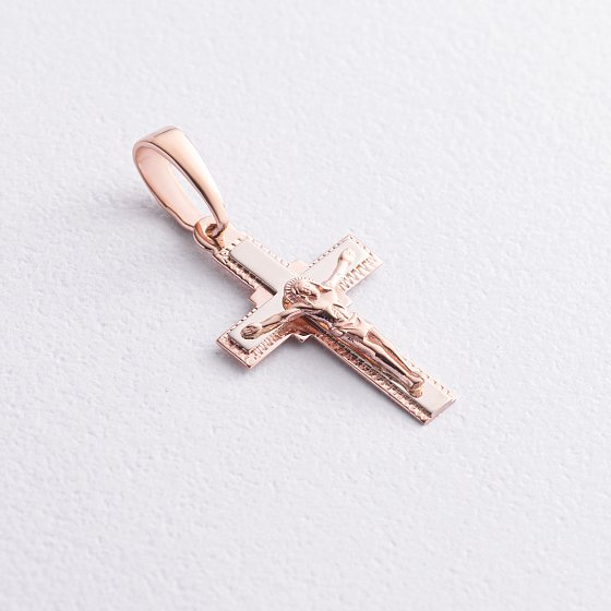 Золотой крестик "Распятие. Спаси и Сохрани" 210205