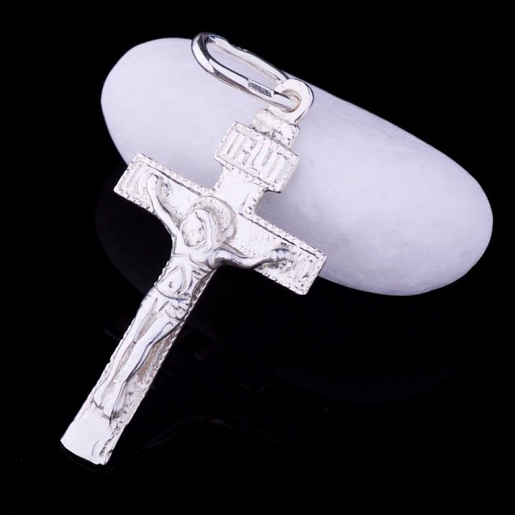 Серебряный православный крестик "Спаси и сохрани" 13230 от ювелирного магазина Оникс