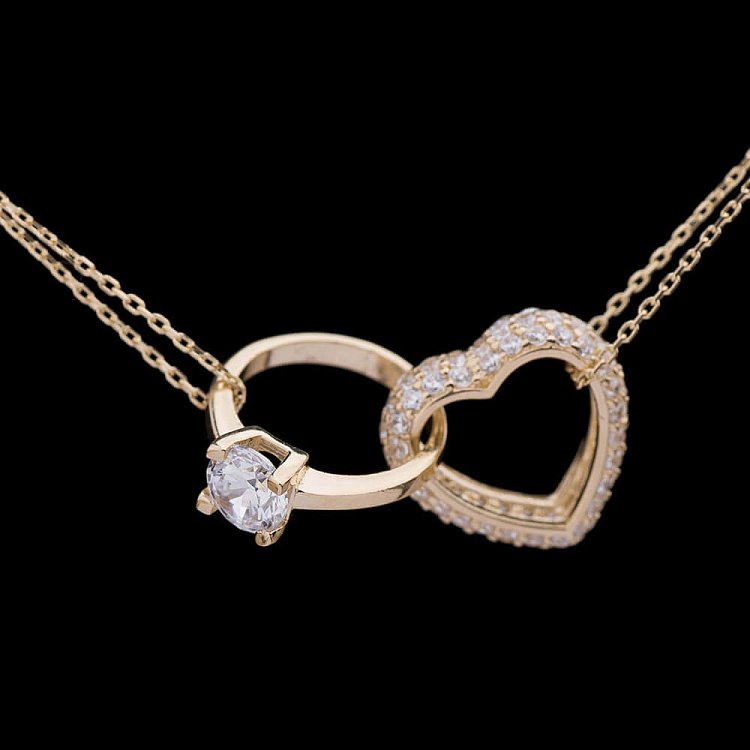 Золоте кольє з фіанітами кол00679 від ювелірного магазину Онікс