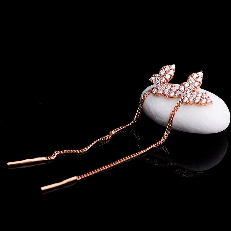 Золотые сережки "Бабочки" с01432 от ювелирного магазина Оникс