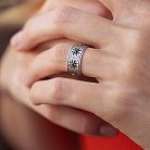 Серебряное кольцо "Вышиванка" (черные фианиты) 1113ч от ювелирного магазина Оникс - 5