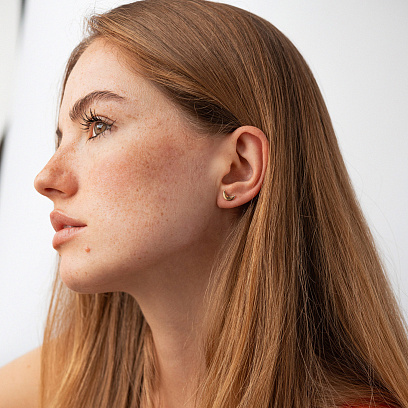 Сережки - пусети "Місяць" (жовте золото) с09239 №8