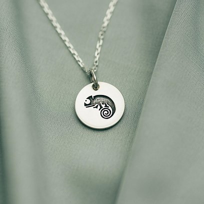 Серебряный кулон "Хамелеон" 132724хм №4