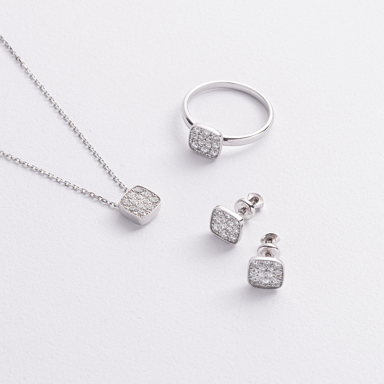 Золотые серьги - пусеты с бриллиантами 344971121 от ювелирного магазина Оникс - 1