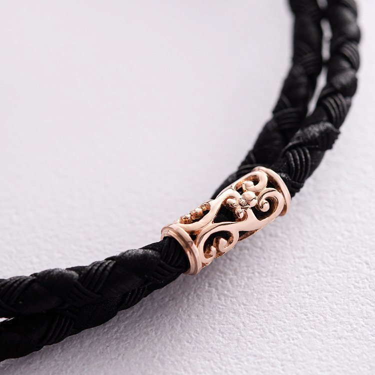 Ювелірний шовковий шнурок із золотою застібкою ш0014 від ювелірного магазину Онікс - 3