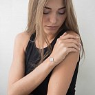 Эксклюзивный серебряный браслет "Клевер" с фианитами 141014 от ювелирного магазина Оникс - 3