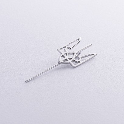 Серебряная заколка "Герб Украины - Тризуб" 20038