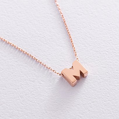 Колье с буквой "М" в красном золоте кол01256М №3