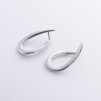 Серьги "Капельки" в белом золоте с08749 №3