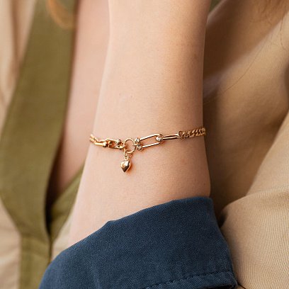 Золотой браслет "Сердечко" б05065 №6