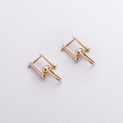 Серьги "Фантазия" в желтом золоте (mini) с09515 №2