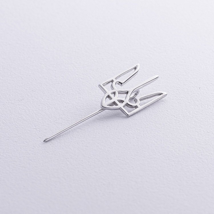 Серебряная заколка "Герб Украины - Тризуб" 20038 от ювелирного магазина Оникс