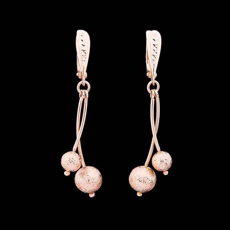 Золотые серьги "Шарики" с02968 от ювелирного магазина Оникс - 3