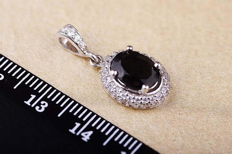 Подвеска (дымчатый кварц,фианиты) 131565 от ювелирного магазина Оникс - 1