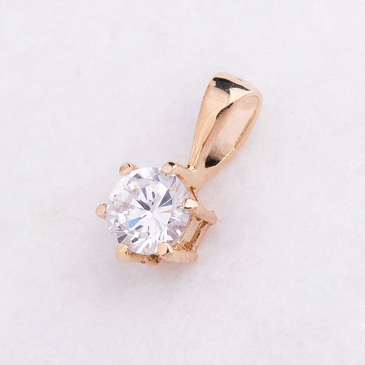 Золотая подвеска (фианит) п02140 от ювелирного магазина Оникс - 1