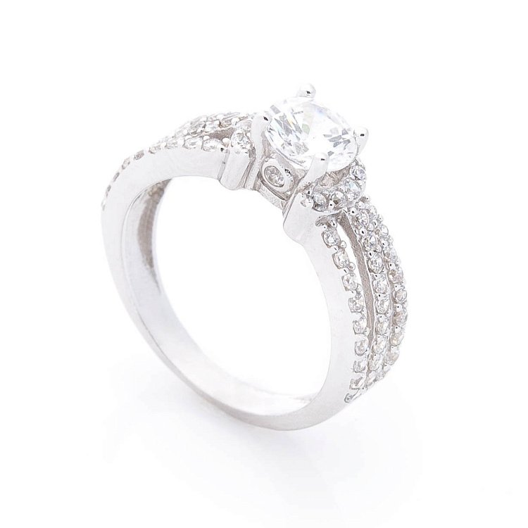 Кольцо из золота (фианиты) к01695ж от ювелирного магазина Оникс