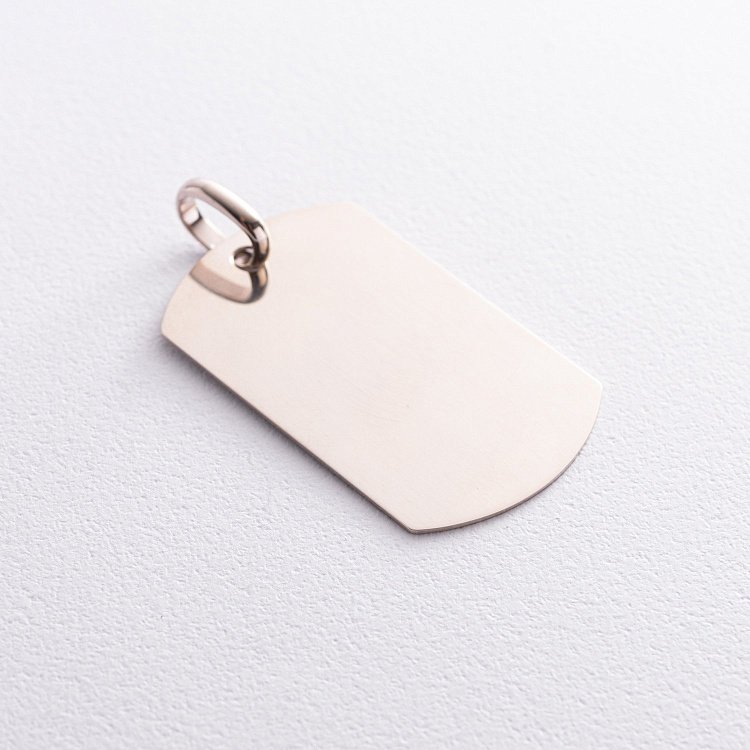 Большой жетон в белом золоте (возможна гравировка) п03735 от ювелирного магазина Оникс