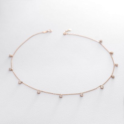 Золоте кольє з фіанітами кол01427