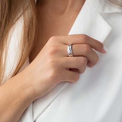 Срібна каблучка "Кругообіг" (потрійне) 112554 №8