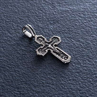 Крест "Распятие" в белом золоте п03890 №6
