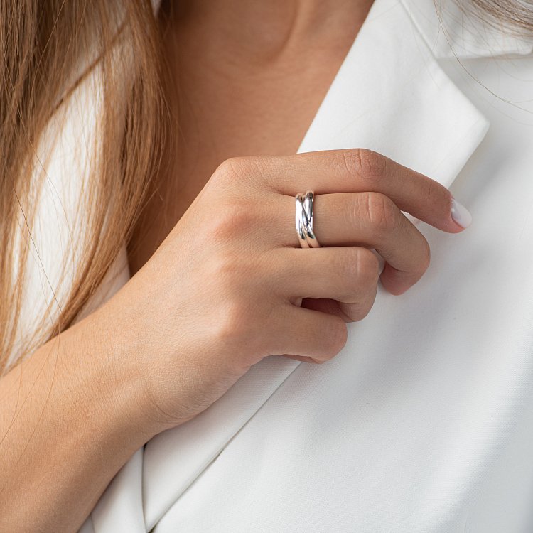 Срібна каблучка "Кругообіг" (потрійне) 112554 від ювелірного магазину Онікс - 15