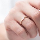 Золотое помолвочное кольцо "Сердечки" (фианиты) к05800 от ювелирного магазина Оникс - 2