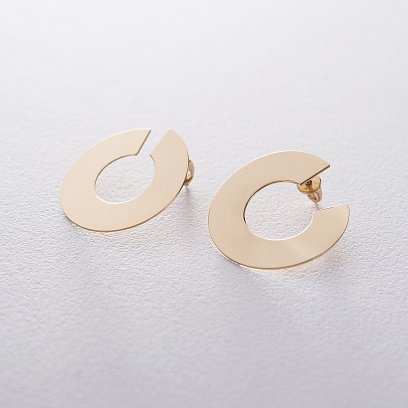 Золоті сережки-пусети Запаморочення (блискучі) с06490