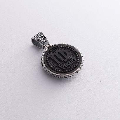 Серебряный кулон "Знак зодиака Дева" с эбеном 1041діва №9
