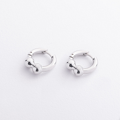 Серебряные серьги - кольца "Шарики" 7361род №2