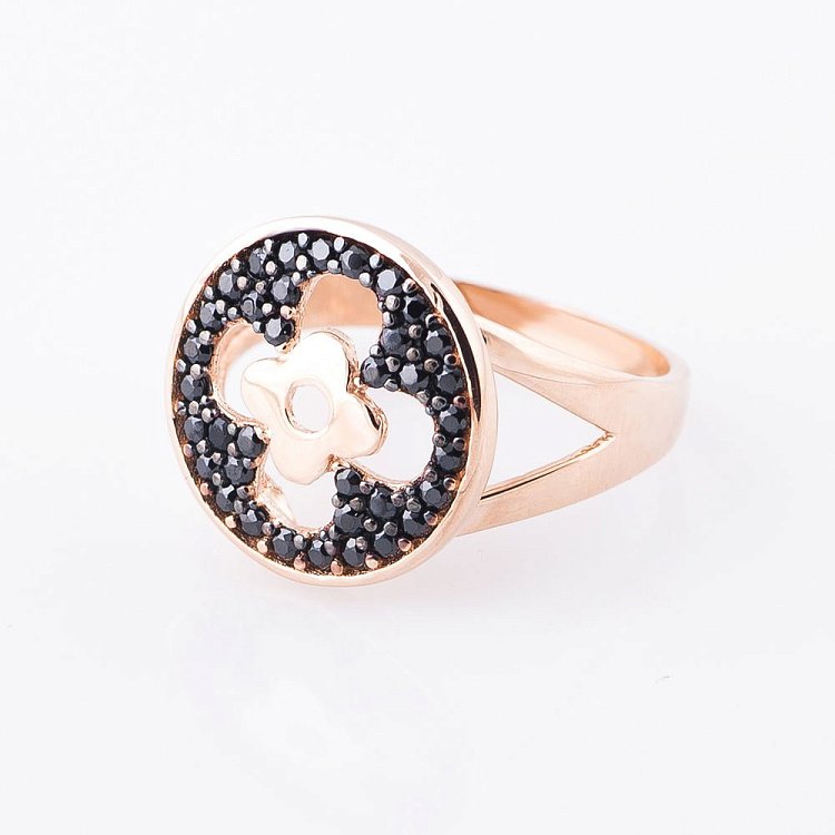 Золота каблучка "Конюшина" к05186 від ювелірного магазину Онікс