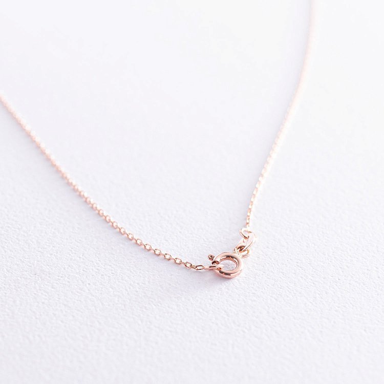 Колье с шариком в красном золоте (возможна гравировка) кол01718 от ювелирного магазина Оникс - 8