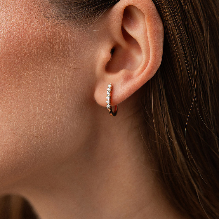 Золоті сережки з діамантами 345251321 від ювелірного магазину Онікс - 3