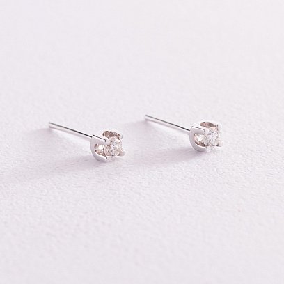 Золоті сережки - пусети (діаманти) сб0132vi №3