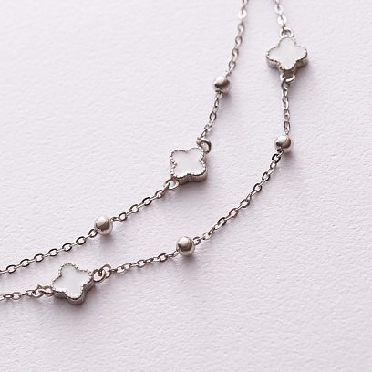 Серебряное колье "Клевер" (эмаль) 181131 №3